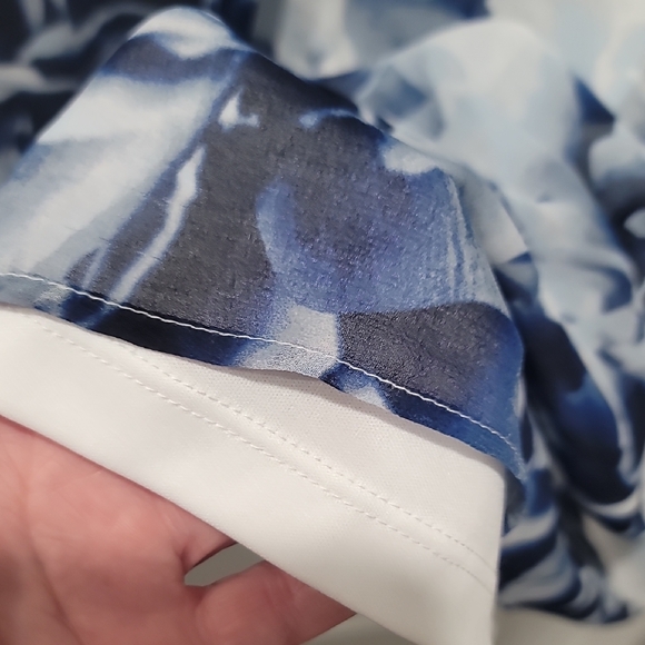 Calvin Klein 18w Blue and White Floral Midi Dress - Picture 4 of 5